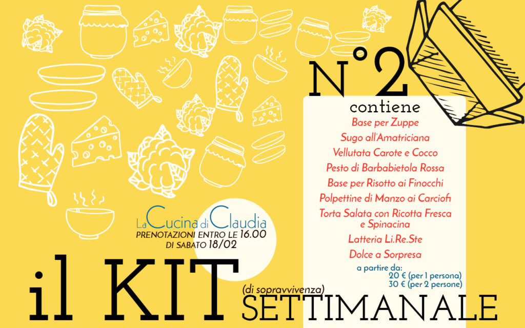 Kit settimanale num.2 La Cucina di Claudia Pavia di Udine