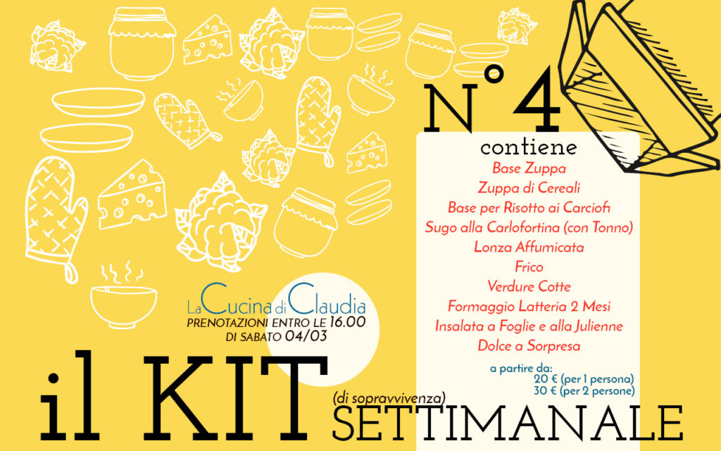 Kit settimanale num.4 La Cucina di Claudia Pavia di Udine