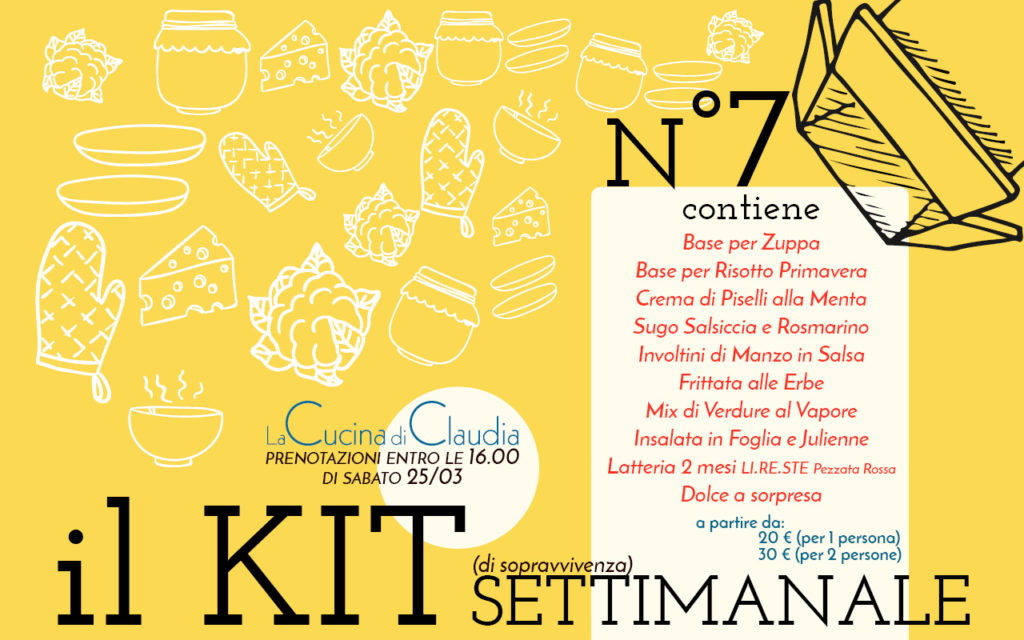 Kit settimanale num.7 La Cucina di Claudia Pavia di Udine